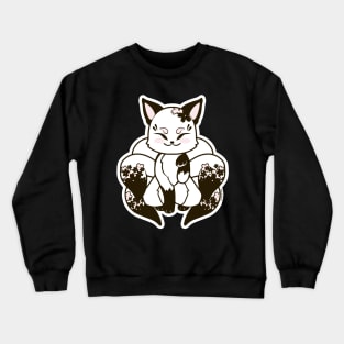 White & Black Kitsune Crewneck Sweatshirt